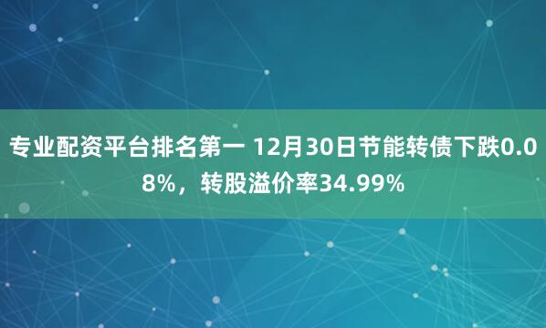 专业配资平台排名第一 12月30日节能转债下跌0.08%，转股溢价率34.99%